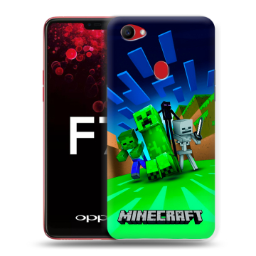Пластиковый чехол на OPPO F7 с принтом Майнкрафт