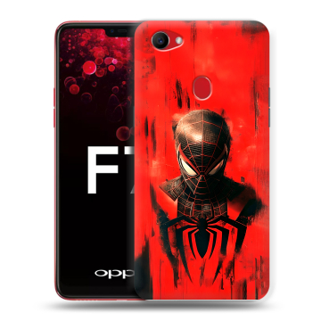 Пластиковый чехол на OPPO F7 с принтом человек паук spiderman Пластиковый чехол на OPPO F7 с принтом человек паук spiderman