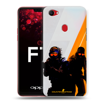 Пластиковый чехол на OPPO F7 с принтом Контер страйк Counter strike