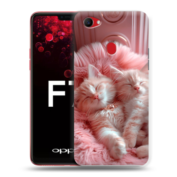 Пластиковый чехол на OPPO F7 с принтом котята котики