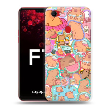 Пластиковый чехол на OPPO F7 с принтом капибары