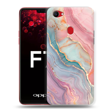 Пластиковый чехол на OPPO F7 с принтом розовый мрамор Пластиковый чехол на OPPO F7 с принтом розовый мрамор