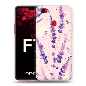 Пластиковый чехол на OPPO F7 с принтом цветы лаванда Пластиковый чехол на OPPO F7 с принтом цветы лаванда