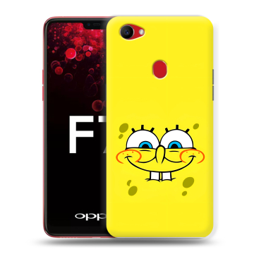 Пластиковый чехол на OPPO F7 с принтом спанчбоб спанч боб