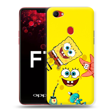 Пластиковый чехол на OPPO F7 с принтом Спанч боб Спанчбоб