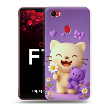Пластиковый чехол на OPPO F7 с принтом для девочек