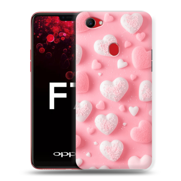 Пластиковый чехол на OPPO F7 с принтом Сердечки