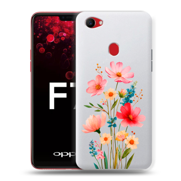 Пластиковый чехол на OPPO F7 с принтом Цветы