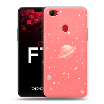 Пластиковый чехол на OPPO F7 с принтом Розовый космос
