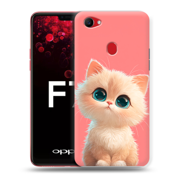 Пластиковый чехол на OPPO F7 с принтом Розовый котенок