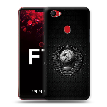 Пластиковый чехол на OPPO F7 с принтом Герб Флаг СССР Пластиковый чехол на OPPO F7 с принтом Герб Флаг СССР