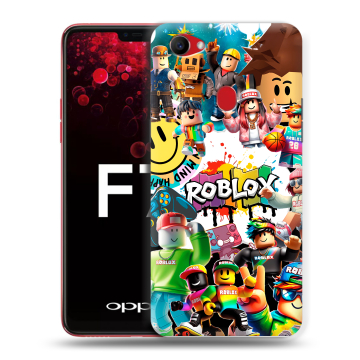 Пластиковый чехол на OPPO F7 с принтом Roblox Роблокс