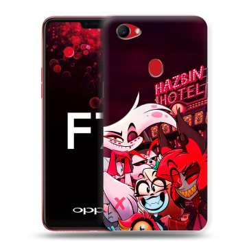 Пластиковый чехол на OPPO F7 с принтом Hazbin Hotel Отель Хазбин