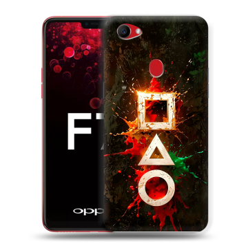 Пластиковый чехол на OPPO F7 с принтом Squid Game Игра кальмара