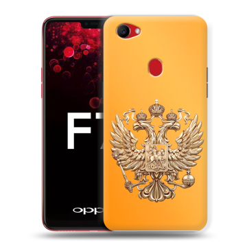 Пластиковый чехол на OPPO F7 с принтом Герб Флаг России