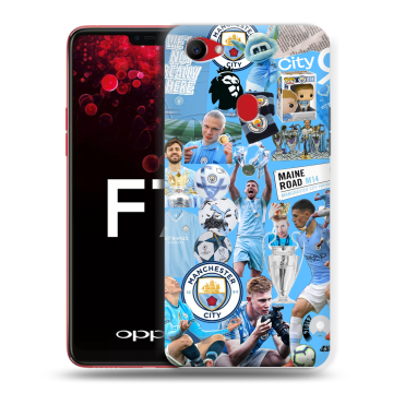 Пластиковый чехол на OPPO F7 с принтом Man City Манчестер Сити