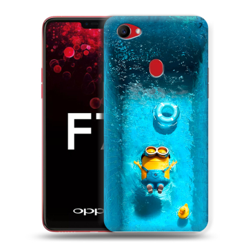 Пластиковый чехол на OPPO F7 с принтом Миньоны