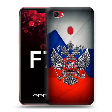 Пластиковый чехол на OPPO F7 с принтом Флаг России