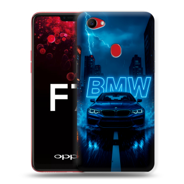 Пластиковый чехол на OPPO F7 с принтом BMW БМВ