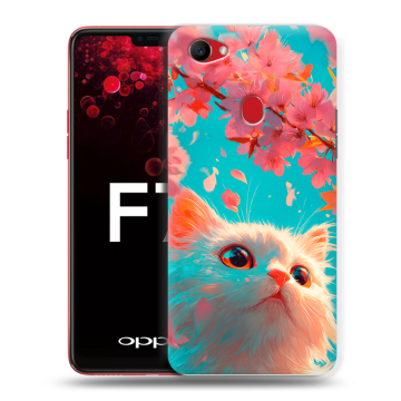 Пластиковый чехол на OPPO F7 с принтом Красивый кот