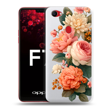 Пластиковый чехол на OPPO F7 с принтом цветы