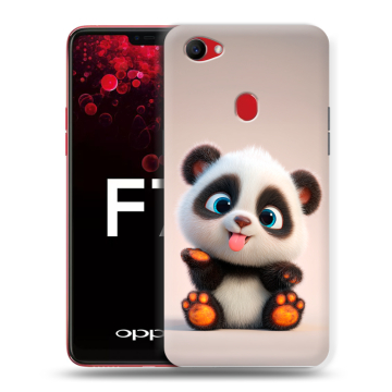 Пластиковый чехол на OPPO F7 с принтом милая панда Пластиковый чехол на OPPO F7 с принтом милая панда