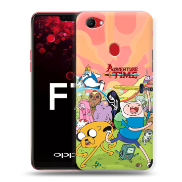 Пластиковый чехол на OPPO F7 с принтом Adventure time Время приключений