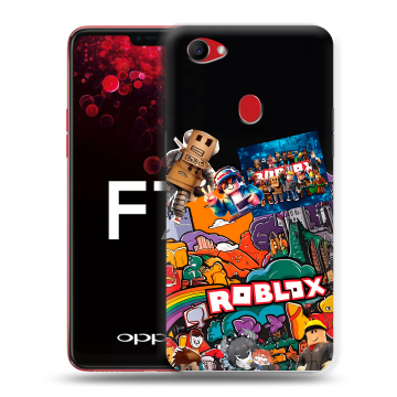 Пластиковый чехол на OPPO F7 с принтом Roblox Роблокс