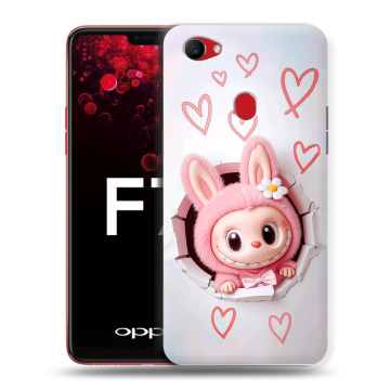 Пластиковый чехол на OPPO F7 с принтом Labubu Лабубу