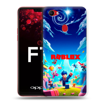 Пластиковый чехол на OPPO F7 с принтом Roblox Роблокс