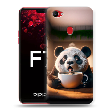 Пластиковый чехол на OPPO F7 с принтом смешная панда