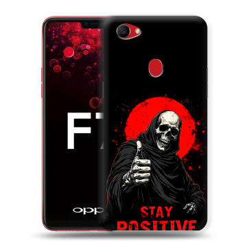 Пластиковый чехол на OPPO F7 с принтом смешной скелет