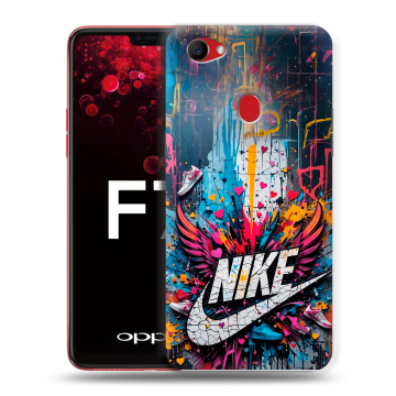 Пластиковый чехол на OPPO F7 с принтом Nike Найк