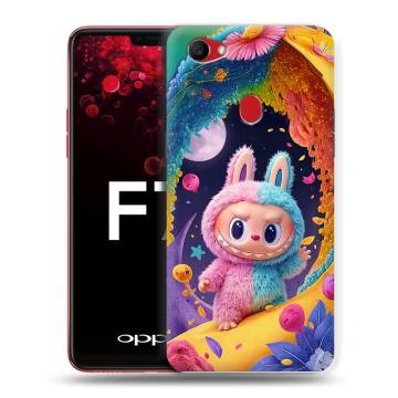 Пластиковый чехол на OPPO F7 с принтом Labubu Лабубу