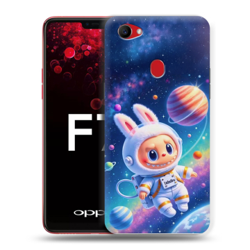 Пластиковый чехол на OPPO F7 с принтом Labubu Лабубу