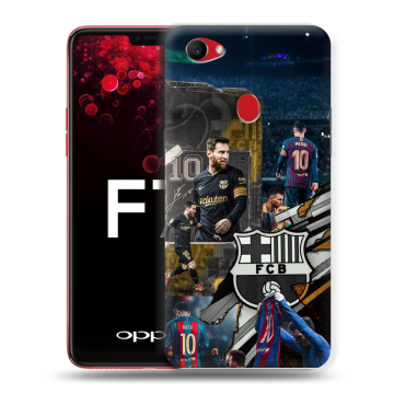Пластиковый чехол на OPPO F7 с принтом Messi Barcelona