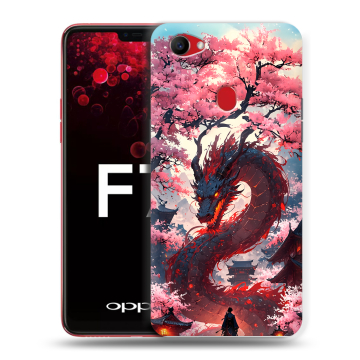 Пластиковый чехол на OPPO F7 с принтом Дракон Японский Пластиковый чехол на OPPO F7 с принтом Дракон Японский