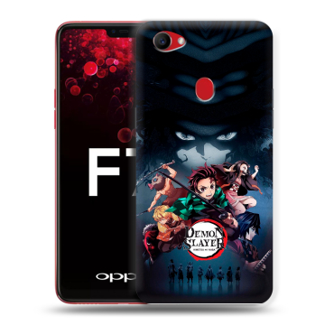 Пластиковый чехол на OPPO F7 с принтом Demon Slayer Клинок рассекающий демонов