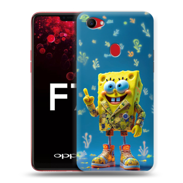 Пластиковый чехол на OPPO F7 с принтом Спанч боб Спанчбоб