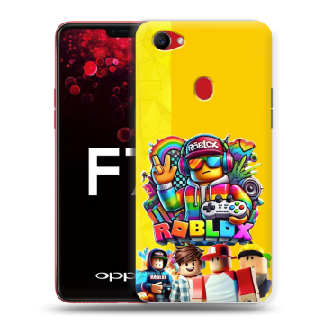 Пластиковый чехол на OPPO F7 с принтом Roblox Роблокс