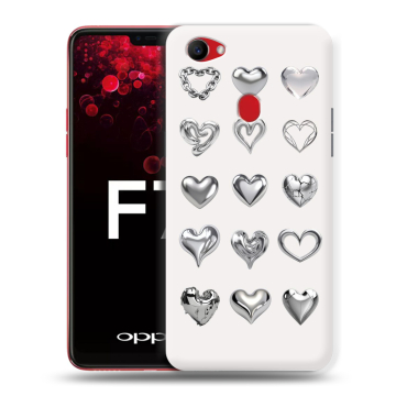 Пластиковый чехол на OPPO F7 с принтом Y2K сердечки