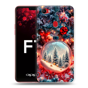 Пластиковый чехол на OPPO F7 с принтом Новый год