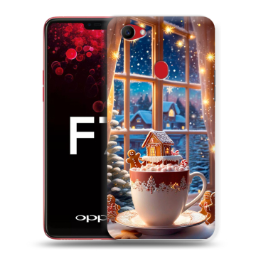 Пластиковый чехол на OPPO F7 с принтом Новый год