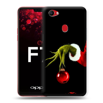 Пластиковый чехол на OPPO F7 с принтом Новый год Гринч