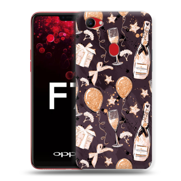 Пластиковый чехол на OPPO F7 с принтом Новый год