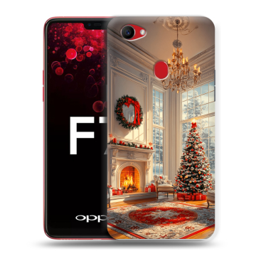Пластиковый чехол на OPPO F7 с принтом Новый год