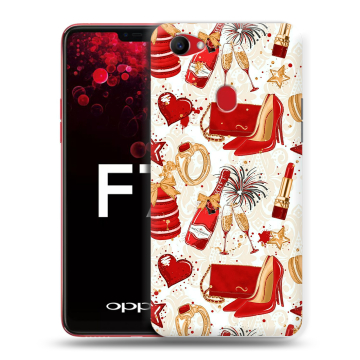 Пластиковый чехол на OPPO F7 с принтом Новый год