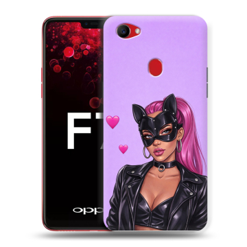 Пластиковый чехол на OPPO F7 с принтом женский
