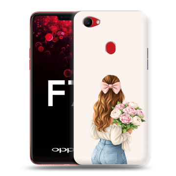 Пластиковый чехол на OPPO F7 с принтом женский