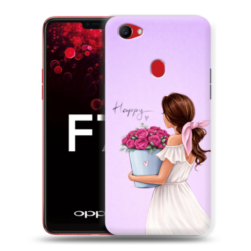 Пластиковый чехол на OPPO F7 с принтом женский